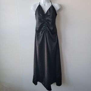 Jason Wu Dress size XL Satin Ruched Midi Slip Strappy Back Tie